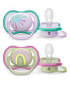 Avent Ultra Air Soother 0-6Months - Green Purple (Pack Of 2)