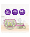 Avent Ultra Air Soother 0-6Months - Green Purple (Pack Of 2)