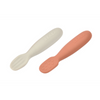 Beaba Set of 2 Silicone Pre-Feeding Spoons - Terracotta/Velvet Grey