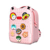 Little Surprise Box LLP Unisex Kids Pink & White Applique Movable Trinkets Backpack