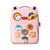 Little Surprise Box LLP Unisex Kids Pink & White Applique Movable Trinkets Backpack