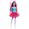 Barbie Dreamtopia 11.5-inch Purple Hair Fairy Doll Wearing Skirt, Clip-On Wings & Tiara