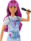 Barbie 12 Inch Salon Stylist Doll With Purple Hair & Accessories For Ages 3 Years Old & Up