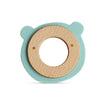 Little Rawr - Wood Silicone Disc Teether Blue Bear