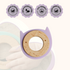 Little Rawr - Wood Silicone Disc Teether Purple Kitty