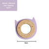 Little Rawr - Wood Silicone Disc Teether Purple Kitty