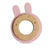 Little Rawr - Wood Silicone Disc Teether Pink Rabbit