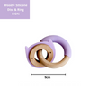 Little Rawr - Wood Silicone Disc & Ring Teether Purple Kitty