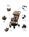 Leclerc Magic Fold Plus Lightweight Stroller Air Cabin Friendly - Sand