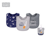 Hudson Baby Cotton Interlock Bibs, Pack of 3, Space