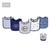 Hudson Baby Cotton Interlock Bibs, Pack of 5, Flight Academy