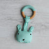 Little Rawr - Wood Plush Rattle Teether Toy Blue Bear