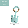 Little Rawr - Wood Plush Rattle Teether Toy Blue Bear