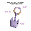 Little Rawr - Wood Plush Rattle Teether Toy Purple Kitty