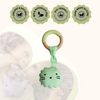 Little Rawr - Wood Plush Rattle Teether Toy Green Lion