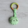 Little Rawr - Wood Plush Rattle Teether Toy Green Lion