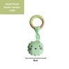 Little Rawr - Wood Plush Rattle Teether Toy Green Lion