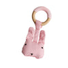 Little Rawr - Wood Plush Rattle Teether Toy Pink Rabbit