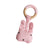 Little Rawr - Wood Plush Rattle Teether Toy Pink Rabbit