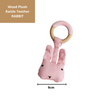 Little Rawr - Wood Plush Rattle Teether Toy Pink Rabbit