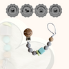 Little Rawr - Silicone Pacifinder Beads with Clip Holder Grey