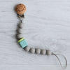 Little Rawr - Silicone Pacifinder Beads with Clip Holder Grey