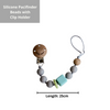 Little Rawr - Silicone Pacifinder Beads with Clip Holder Grey