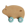 Little Rawr - Wood Wheelie Animal Blue Bear