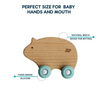 Little Rawr - Wood Wheelie Animal Blue Bear