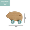 Little Rawr - Wood Wheelie Animal Blue Bear