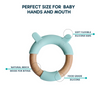 Little Rawr - Wood Silicone Teether Ring Blue Bear