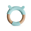 Little Rawr - Wood Silicone Teether Ring Blue Bear