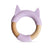 Little Rawr - Wood Silicone Teether Ring Purple Kitty